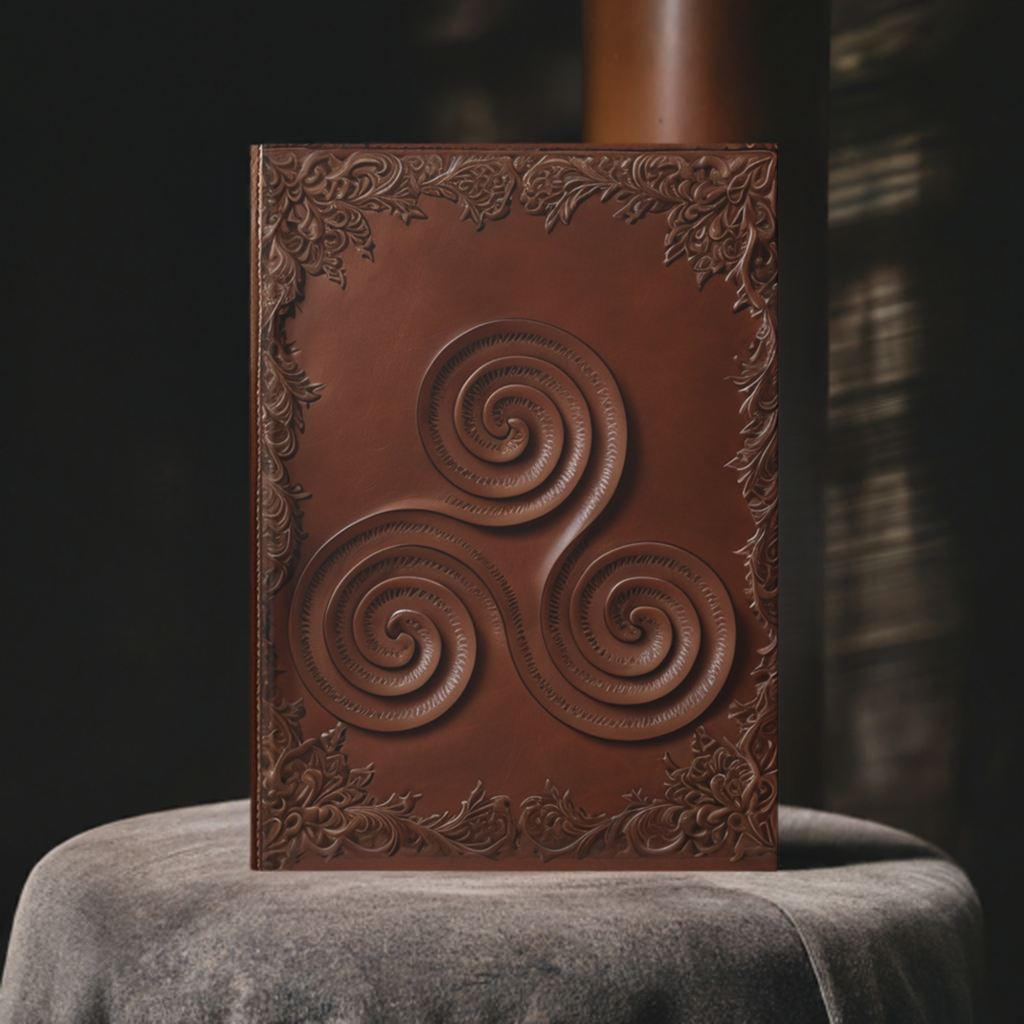 Brown Triskele Hardcover Notebook – Celtic Symbolism Journal for Creative Writing and Reflections