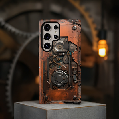 Rusted Mechanisms Phone Case – Steampunk Metal Gear Design for iPhone, Samsung Galaxy, and Google Pixel Devices