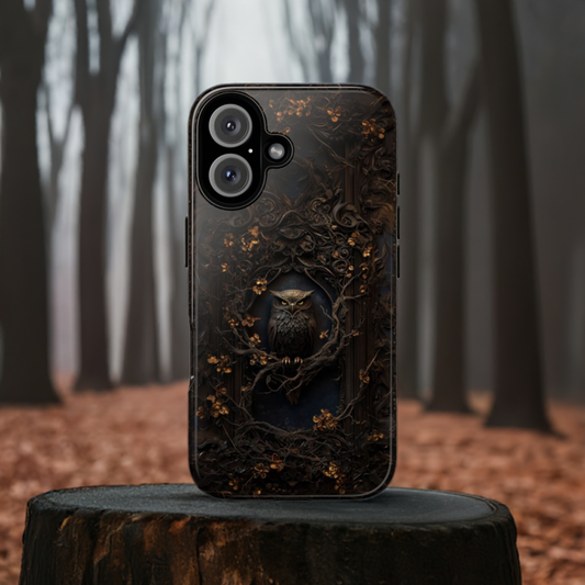 Enchanted Gothic Owl Forest Phone Case