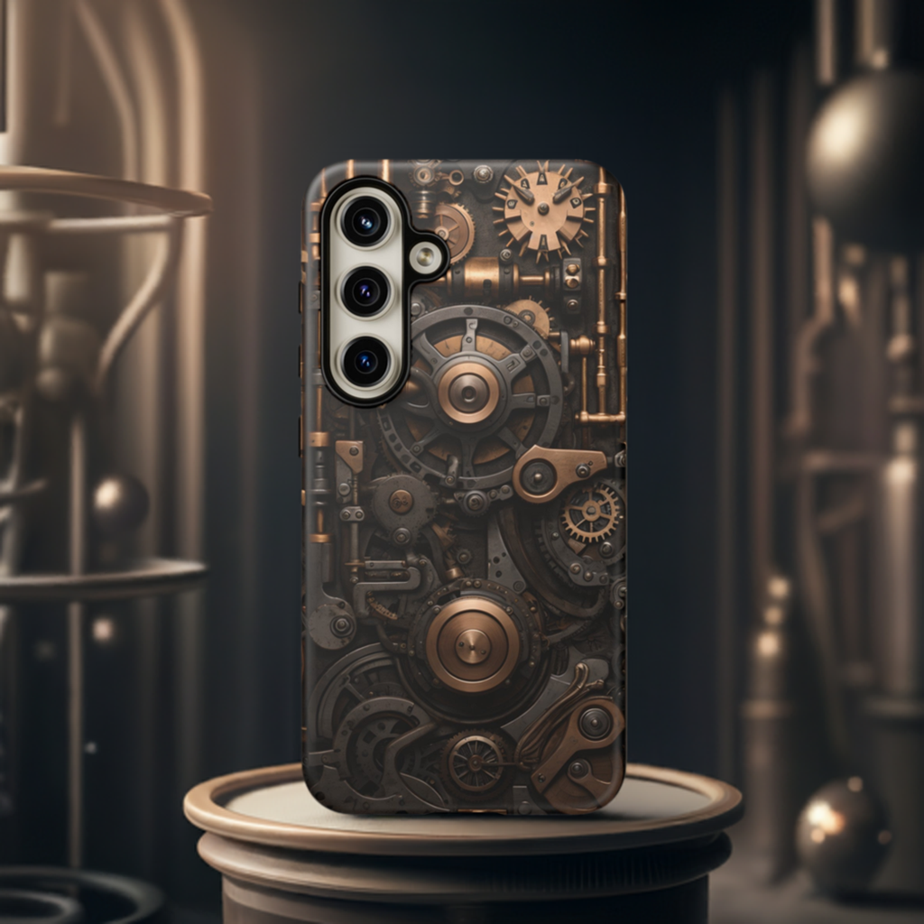 Steampunk Machine Phone Case – Victorian Gears Design for iPhone, Samsung Galaxy, and Google Pixel Devices