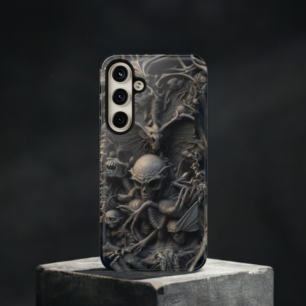 Those Who Dwell Below #1 Phone Case – Intricate Gothic Skeleton Design for iPhone, Samsung Galaxy, Google Pixel Devices