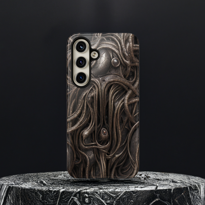 Biomechanical Horror 4 Phone Case – Futuristic Alien Design for iPhone, Samsung Galaxy, and Google Pixel Devices