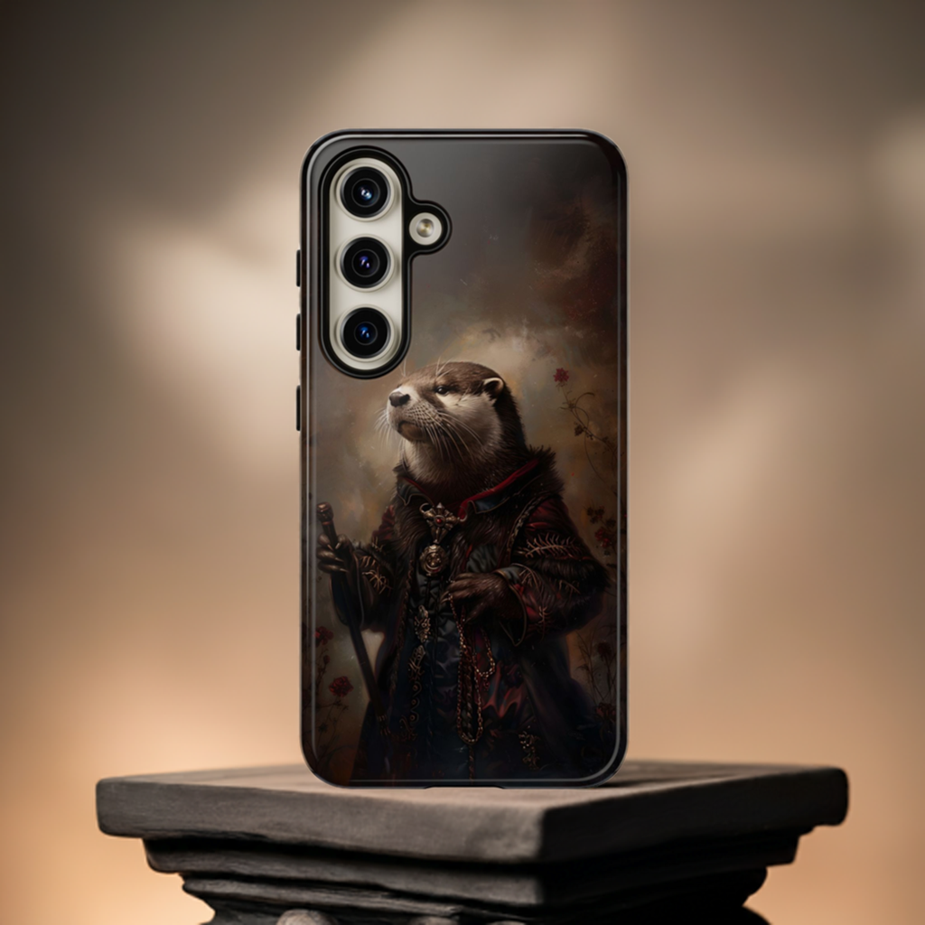 Noble Otter King Phone Case - Vintage Gothic Animal Art Design for iPhone, Samsung Galaxy, and Google Pixel Devices