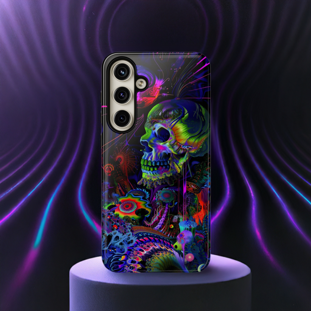 Psychedelic Skull Phone Case – Vibrant Pastel Design for iPhone, Samsung Galaxy, and Google Pixel Devices