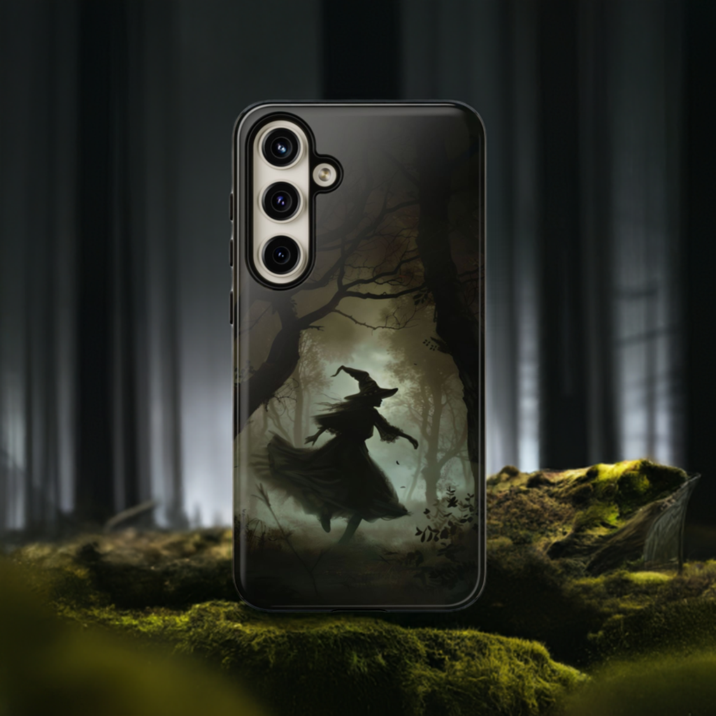 Spooky Witch Silhouette Phone Case - Halloween Dark Art Design for iPhone, Samsung Galaxy, and Google Pixel Devices