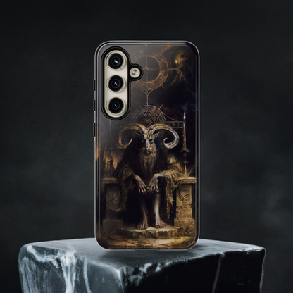 Dark Gothic Goat Demon Phone Case - Occult Horned Beast Art Design