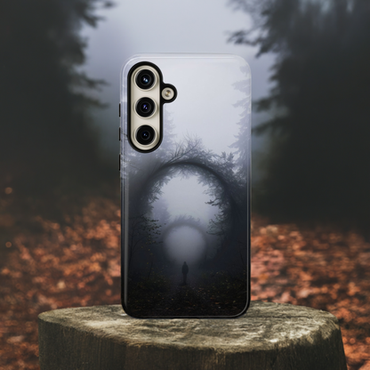 Mystical Forest Portal Phone Case - Atmospheric Foggy Path with Enchanted Tunnel For iPhone, Samsung Galaxy, and Google Pixel Devices.