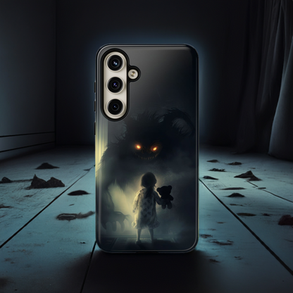 A Child Facing A Terrifying Monster Phone Case - for iPhone, Samsung Galaxy, and Google Pixel Devices