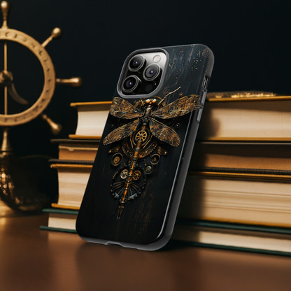 Steampunk Dragonfly Phone Case - Intricate Gear Design for iPhone, Samsung Galaxy, Google Pixel Devices