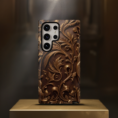 Elegant Bronze Phone Case – Victorian Floral Design for iPhone, Samsung Galaxy, and Google Pixel Devices