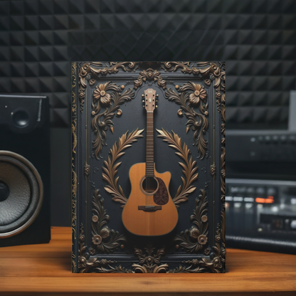 Vintage Guitar-Themed Journal - Hardcover Notebook for Musicians