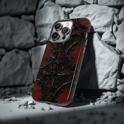 Vampiric Leather Phone Case for iPhone, Samsung Galaxy, and Google Pixel Devices - Gothic Ornate Design