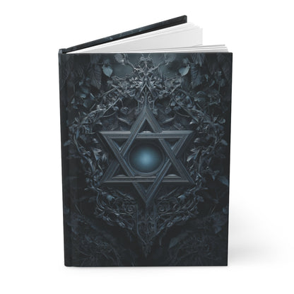 Gothic Star of David Journal, Gothic Mystical Notebook, Dark Esoteric Grimoire, Personalized Hardcover & Spiral Journal