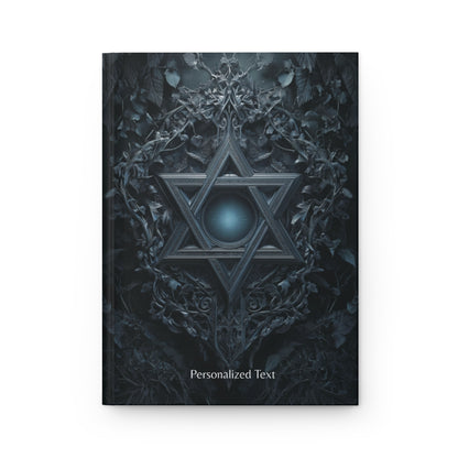 Gothic Star of David Journal, Gothic Mystical Notebook, Dark Esoteric Grimoire, Personalized Hardcover & Spiral Journal