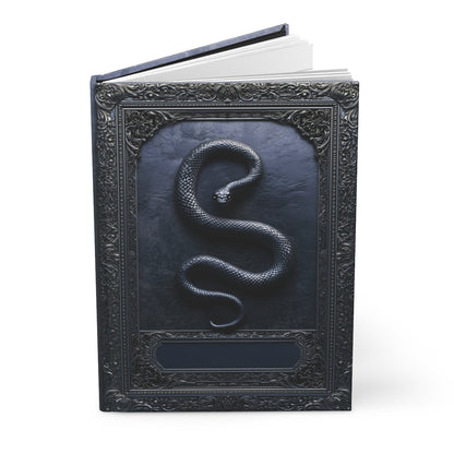 Gothic Black Snake Journal – Dark Serpent Hardcover Notebook, Occult Grimoire, Witchy Writing Journal, Personalized Gothic Gift
