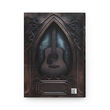 Gothic Guitar Journal – Dark Acoustic Guitar Notebook with Optional Personalized Text