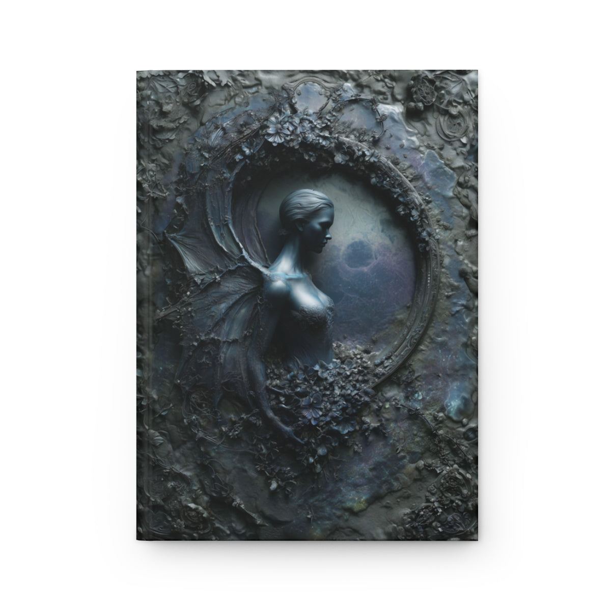 Dark Fairy Moon Journal – Gothic Celestial Fantasy Notebook with Optional Personalized Text