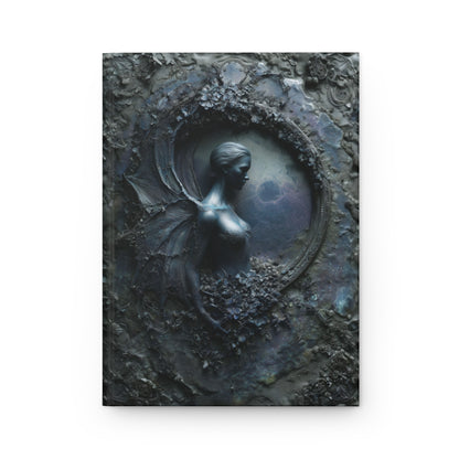 Dark Fairy Moon Journal – Gothic Celestial Fantasy Notebook with Optional Personalized Text
