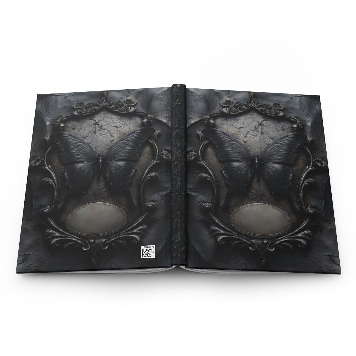 Gothic Black Butterfly Journal – Dark Fantasy Notebook with Optional Personalized Text