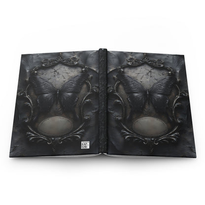 Gothic Black Butterfly Journal – Dark Fantasy Notebook with Optional Personalized Text