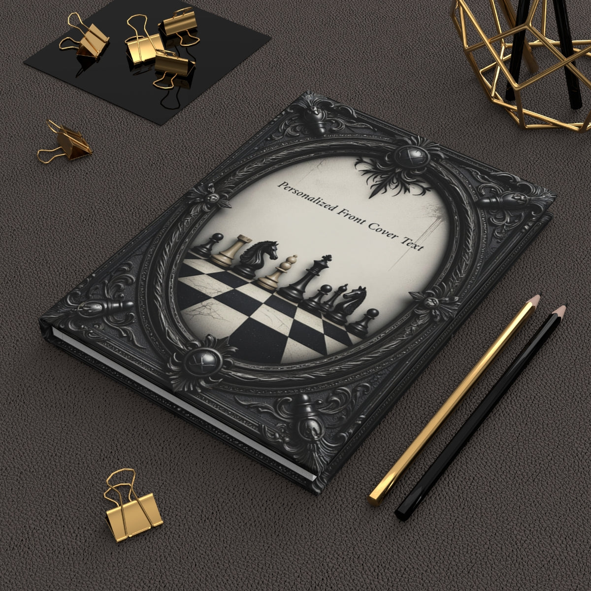 Personalized Chess-Themed Journal with Customizable Cover Text