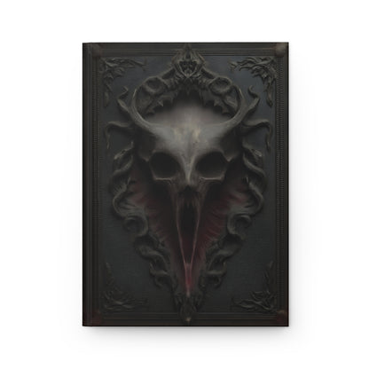 Gothic Horror Skull Journal – Dark Fantasy Demon Skull Notebook with Optional Personalized Text