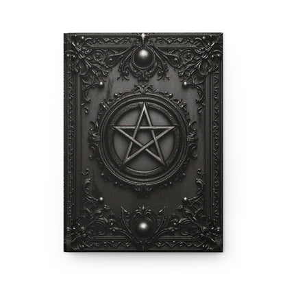 Black Pentagram Gothic Journal - Witchcraft Notebook with Optional Personalized Text