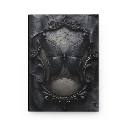 Gothic Black Butterfly Journal – Dark Fantasy Notebook with Optional Personalized Text
