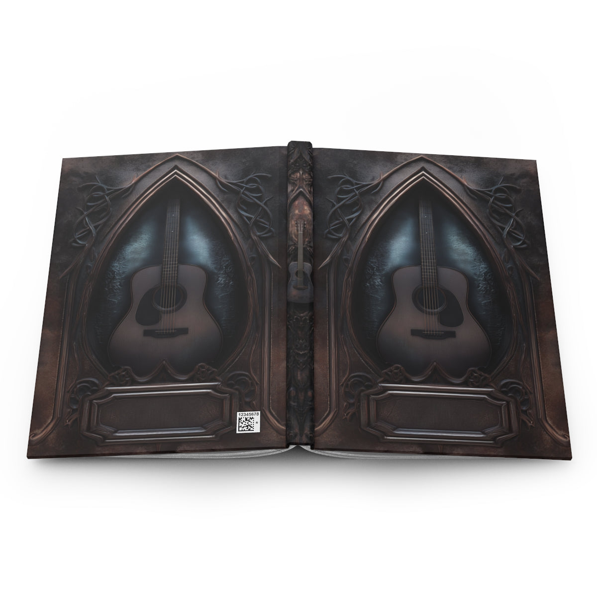 Gothic Guitar Journal – Dark Acoustic Guitar Notebook with Optional Personalized Text