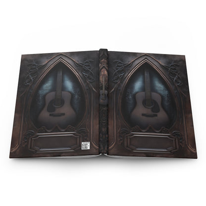Gothic Guitar Journal – Dark Acoustic Guitar Notebook with Optional Personalized Text
