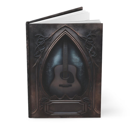 Gothic Guitar Journal – Dark Acoustic Guitar Notebook with Optional Personalized Text
