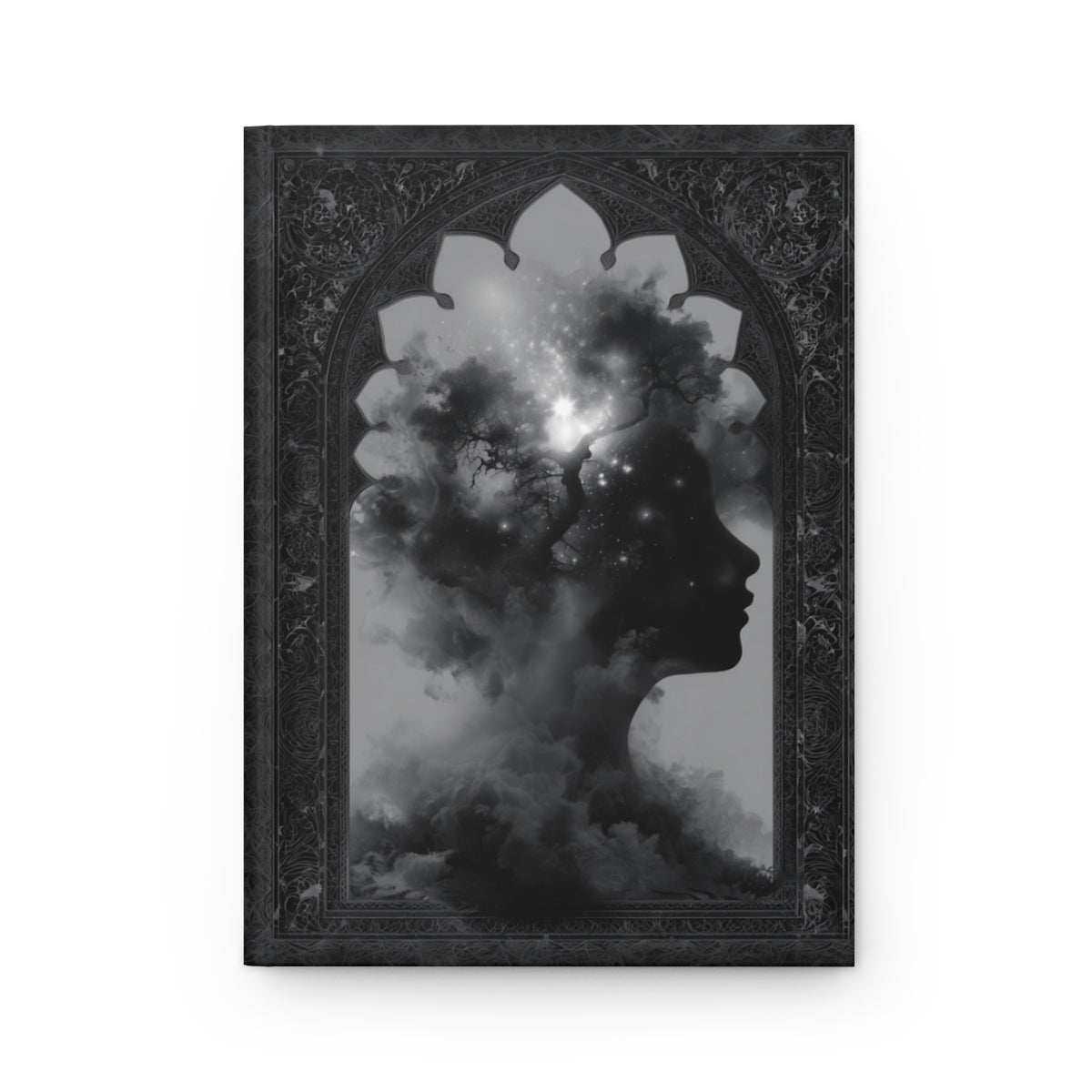 Celestial Dreamscape Journal - Mystical Silhouette Notebook with Personalized Text