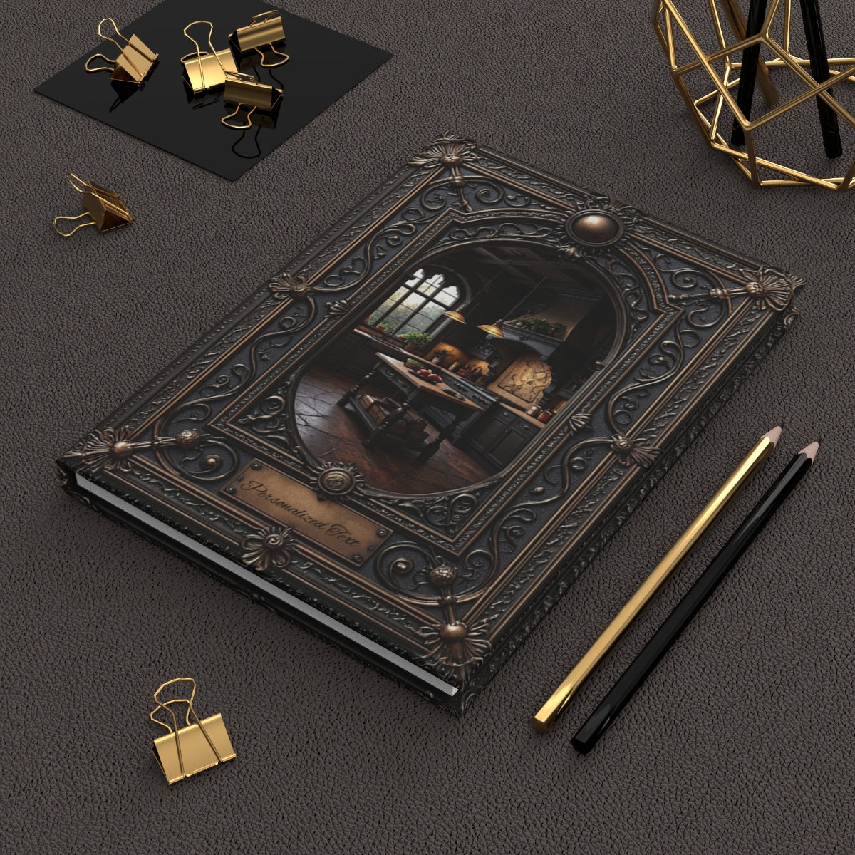 Vintage Gothic Kitchen Notebook - Personalized Journal