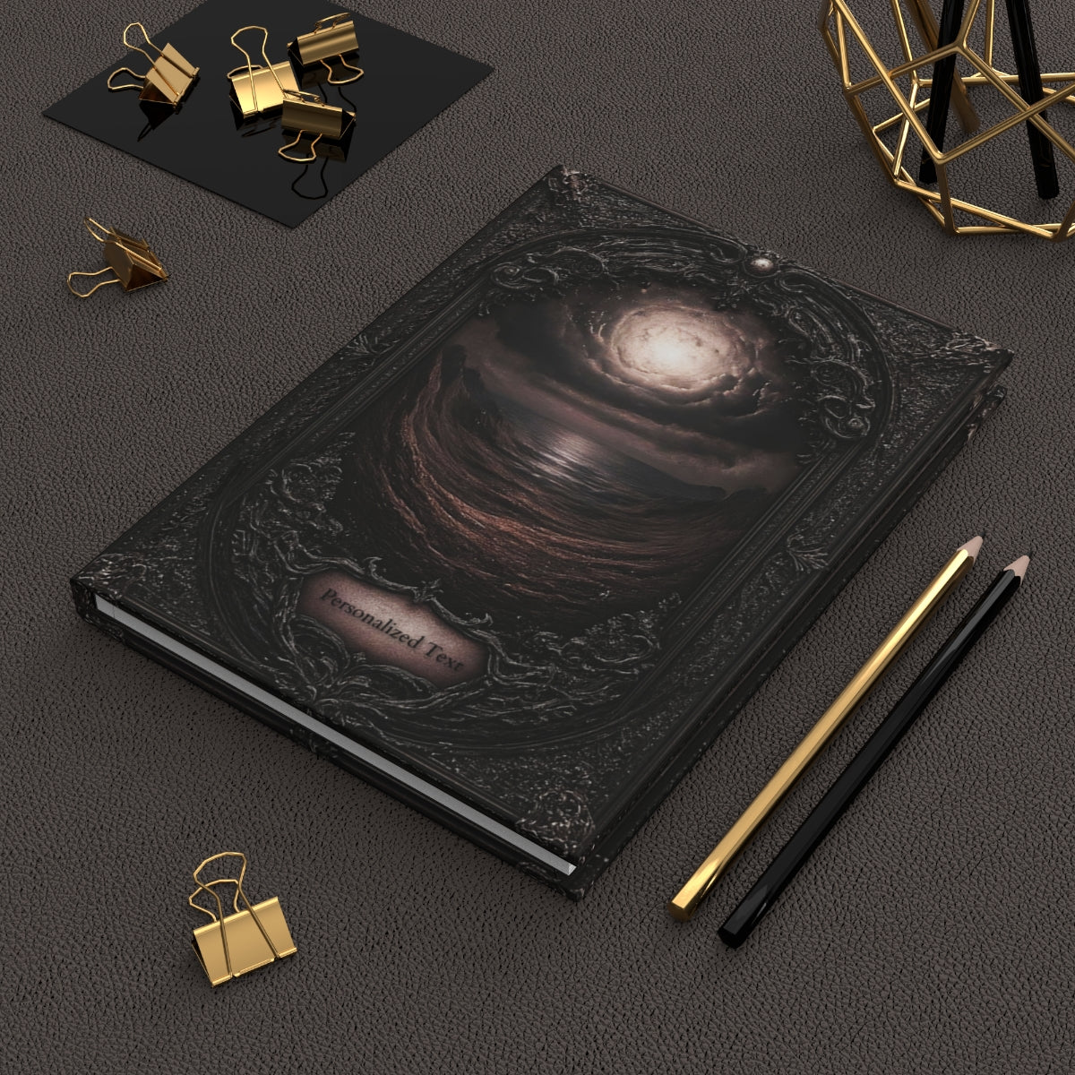 Dark Ocean Moon Journal – Personalized Gothic Notebook