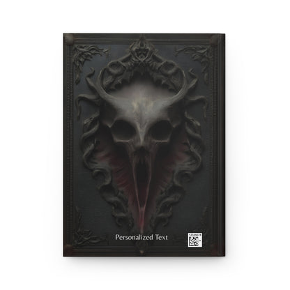 Gothic Horror Skull Journal – Dark Fantasy Demon Skull Notebook with Optional Personalized Text