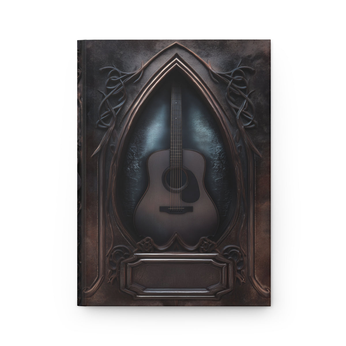 Gothic Guitar Journal – Dark Acoustic Guitar Notebook with Optional Personalized Text