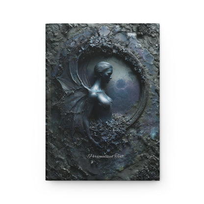 Dark Fairy Moon Journal – Gothic Celestial Fantasy Notebook with Optional Personalized Text