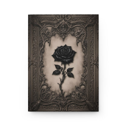 Gothic Black Rose Journal – Ornate Antique Notebook with Optional Personalized Text