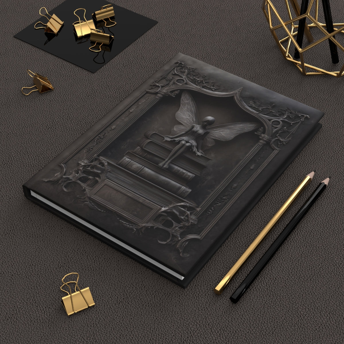 Gothic Fairy Library Journal – Dark Fantasy Book Lover Notebook with Optional Personalized Text