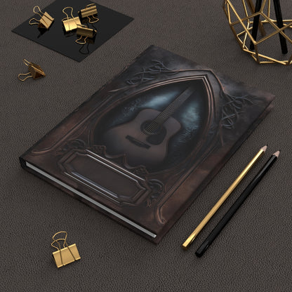 Gothic Guitar Journal – Dark Acoustic Guitar Notebook with Optional Personalized Text