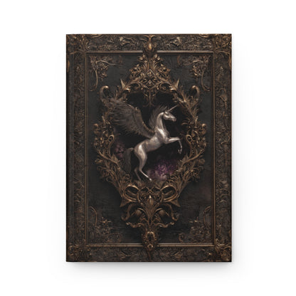 Gothic Pegasus Notebook - Fantasy Hardcover Journal with Optional Personalized Text