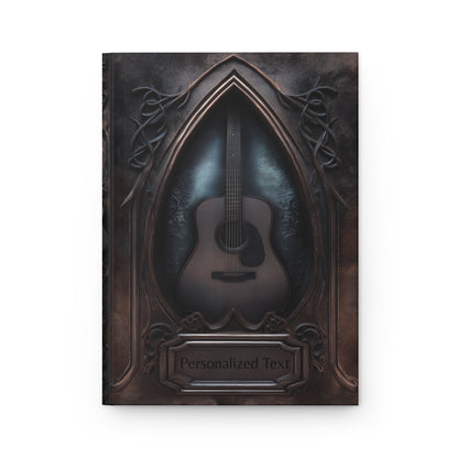 Gothic Guitar Journal – Dark Acoustic Guitar Notebook with Optional Personalized Text