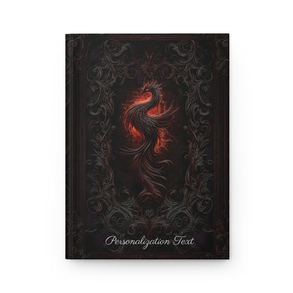 Fiery Phoenix Hardcover Journal - Personalized Notebook