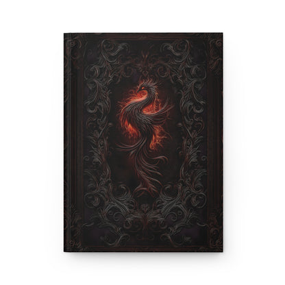 Fiery Phoenix Hardcover Journal - Personalized Notebook