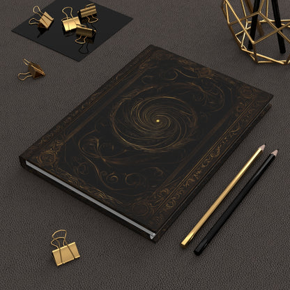 Golden Spiral Hardcover Journal - Personalized Text