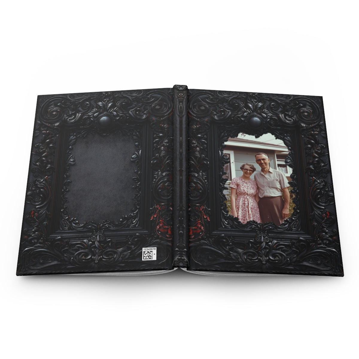 Custom Photo Hardcover Journal with Ornate Frame Design