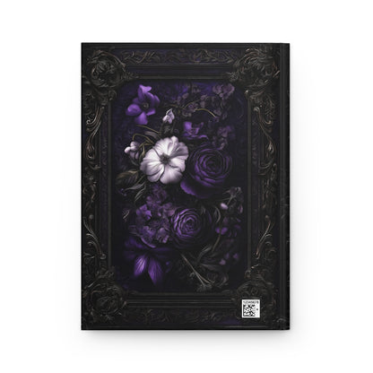 Dark Elegance Floral Hardcover Journal - Personalized Notebook