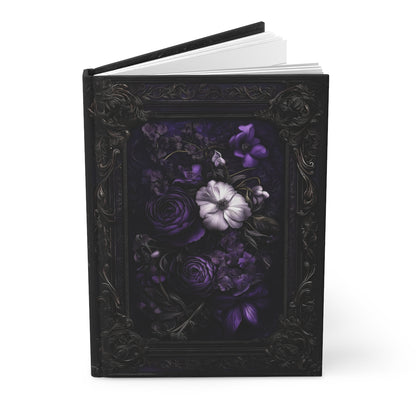 Dark Elegance Floral Hardcover Journal - Personalized Notebook