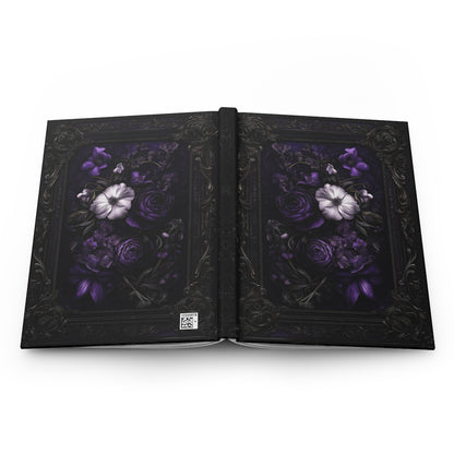 Dark Elegance Floral Hardcover Journal - Personalized Notebook