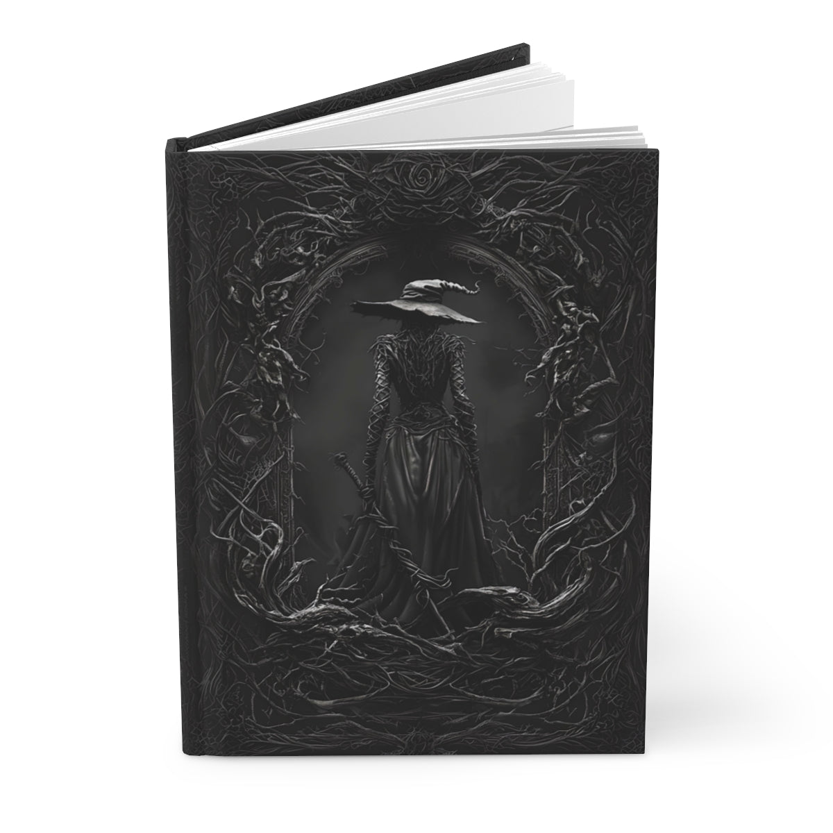 Mystical Dark Witch Hardcover Journal - Personalized Gothic Notebook